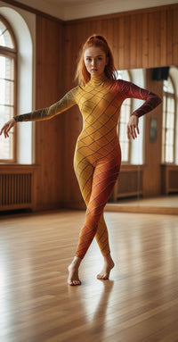 Fiery Mesh Unitard