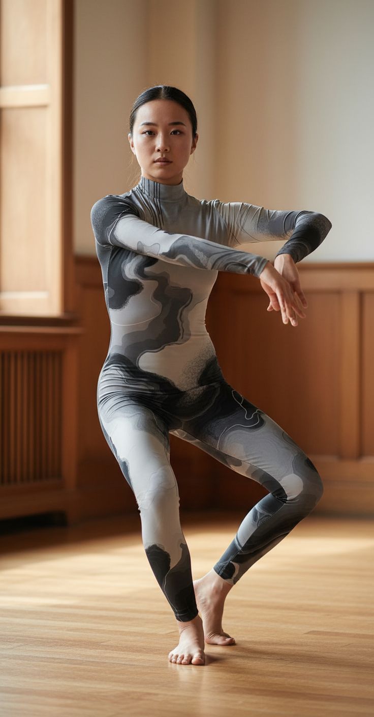 Monochrome Whispers Unitard